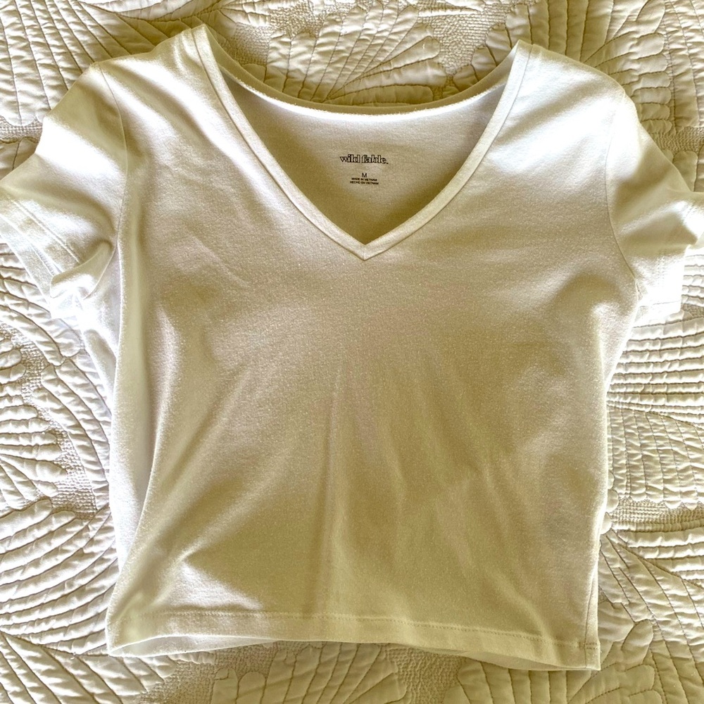 WILD FABLE White Crop Top